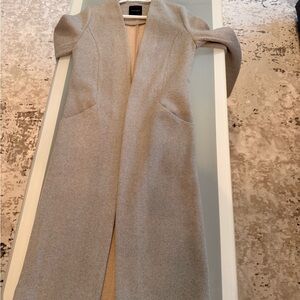 Dynamite Long Open-Front Trench Coat in Light Taupe